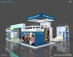 40x40 Island booth design by Pro-X Exhibits